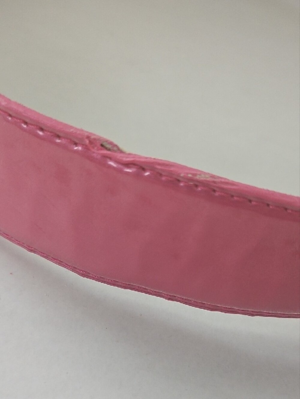 Pink Patent Leather Belt with Enamel Rhinestone Floral Buckle Small - Picture 6 of 7